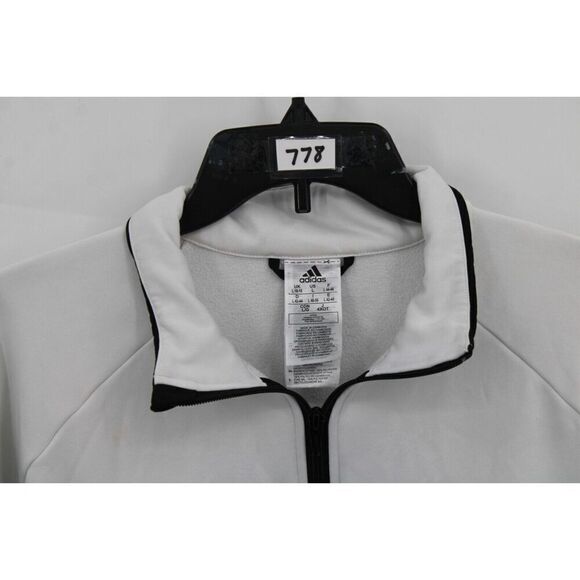 adidas women's white and black crop jacket size L - Picture 2 of 9